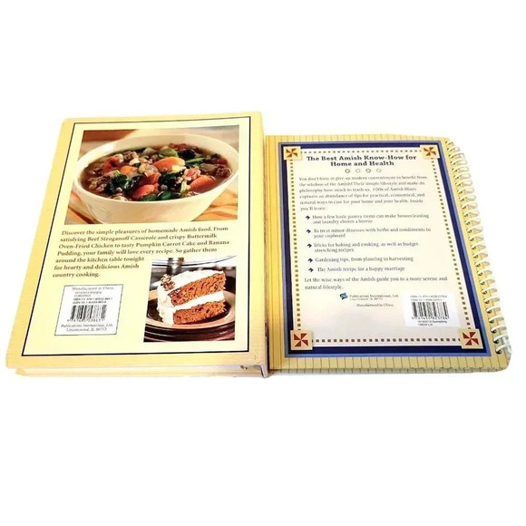 Amish Cooking Cookbook 100s of Amish Hints Lot of 2 Hardcover Crawford Duncan - Picture 2 of 2